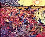 Red Poppies in Tuscany Paintings - The Red Vineyard by Vincent van Gogh